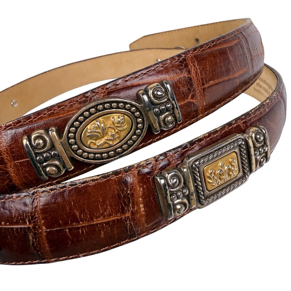 Vintage 1996 Brighton Museum Collection Brown‎ Leather Golden Coin Belt Large - Picture 11 of 13